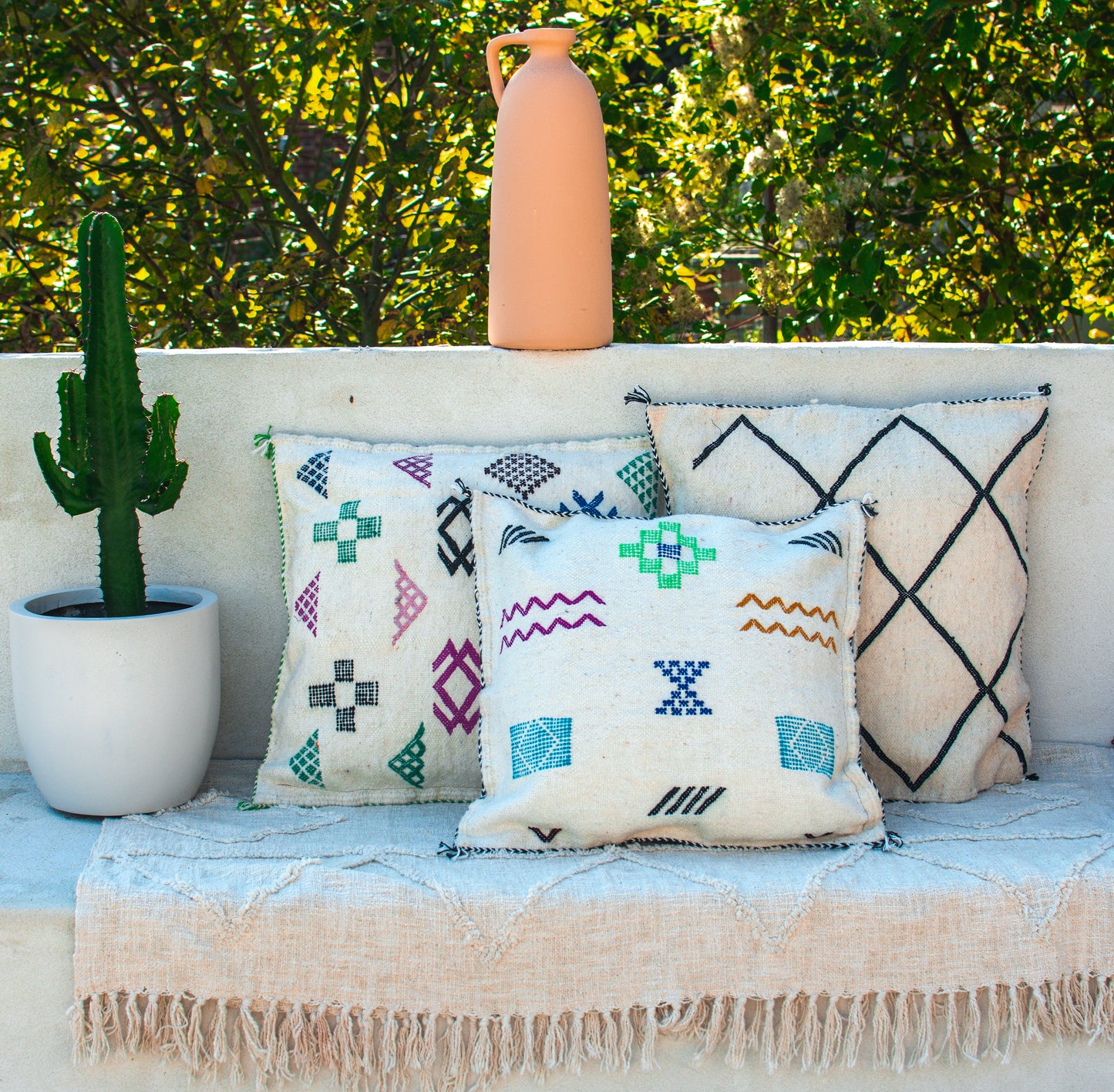 Housse de coussin berbère coloré
